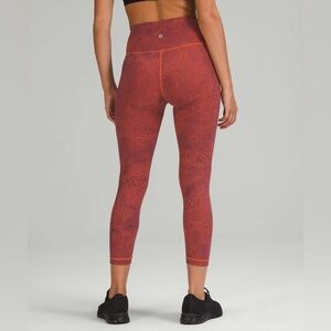 Lululemon Wunder Train High-Rise Crop 23" Crackle Glaze Vintage Orange Larkspur